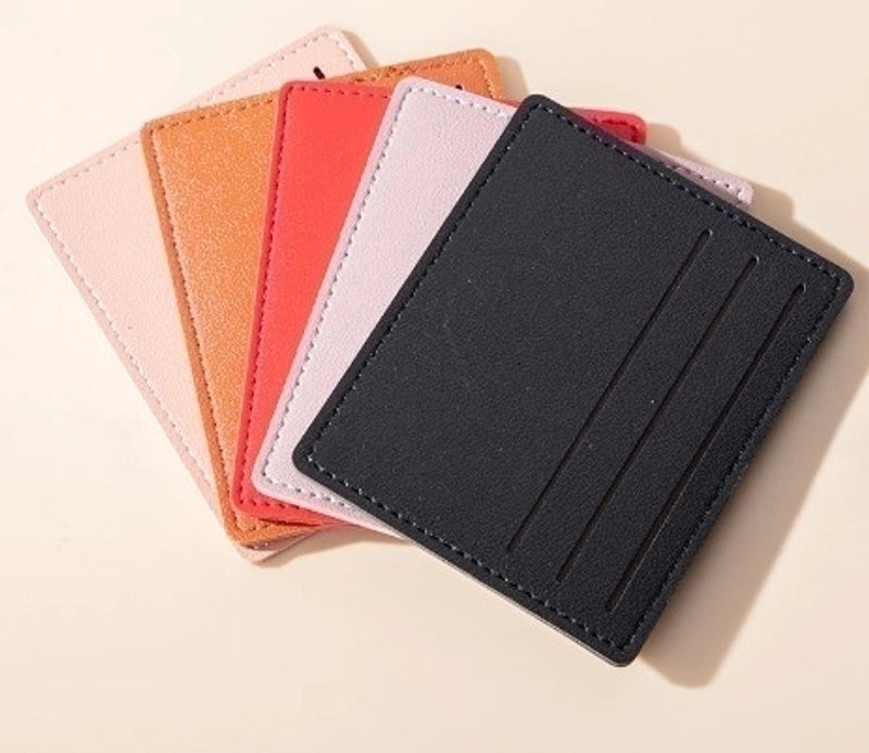 Unisex Solid Color Pvc Open Card Holders