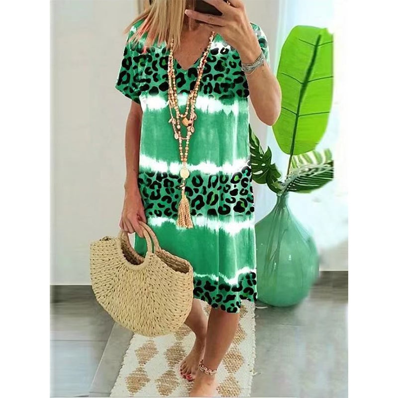 Women's Sexy Leopard Print Casual Midi Dress