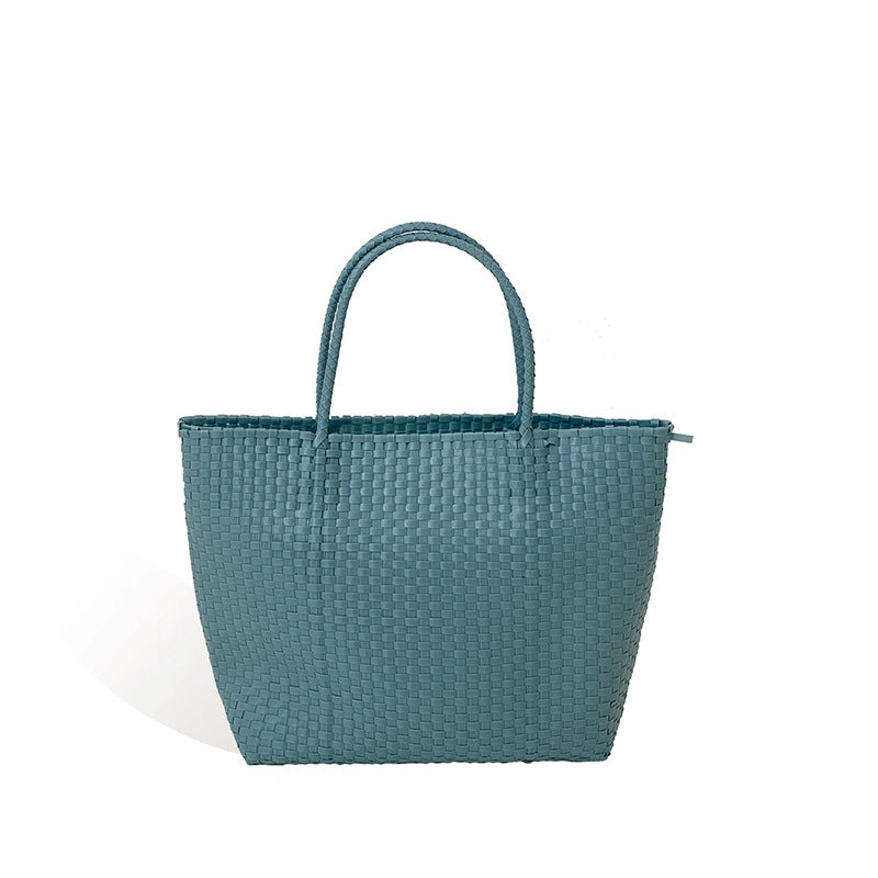 Women's Large PVC Solid Color Streetwear Square Open Handbag