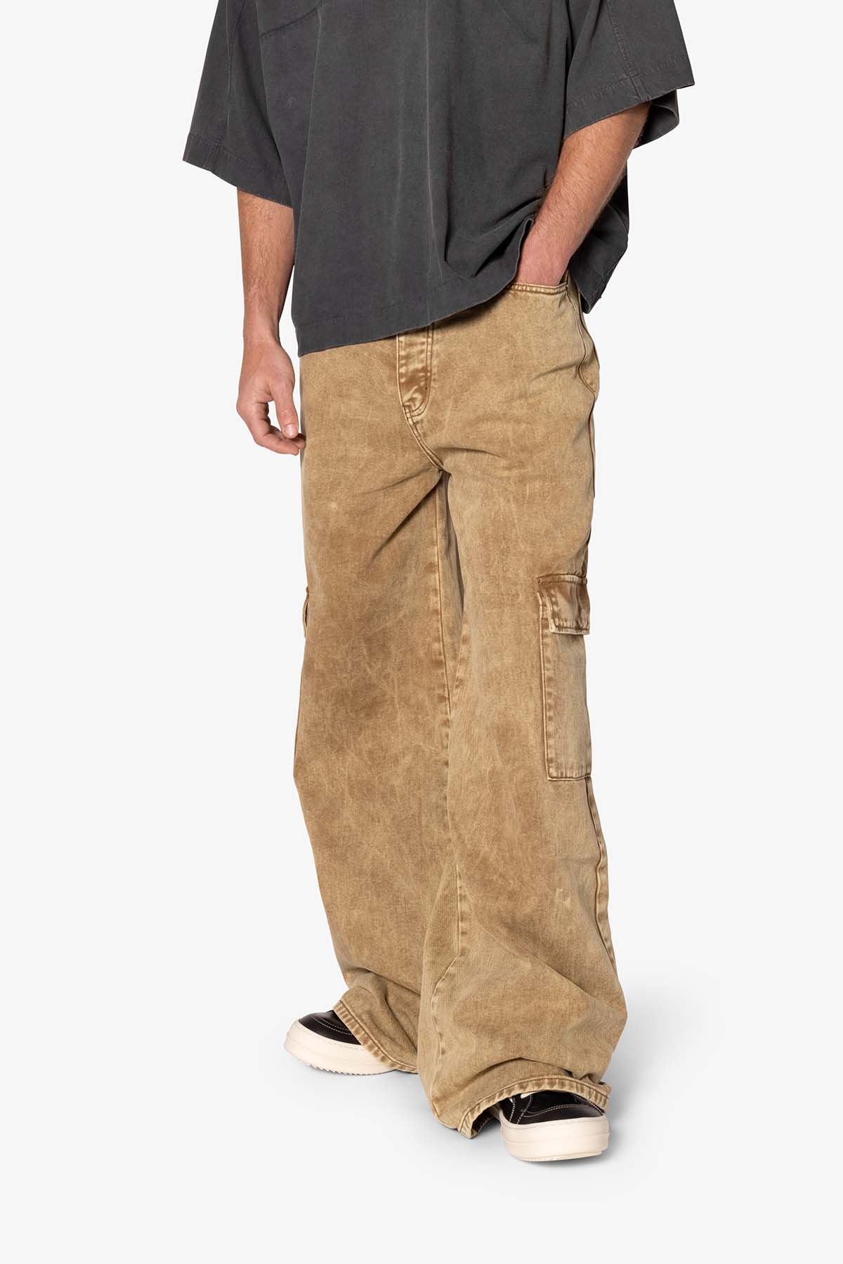 Void Baggy Cargo Denim - Brown