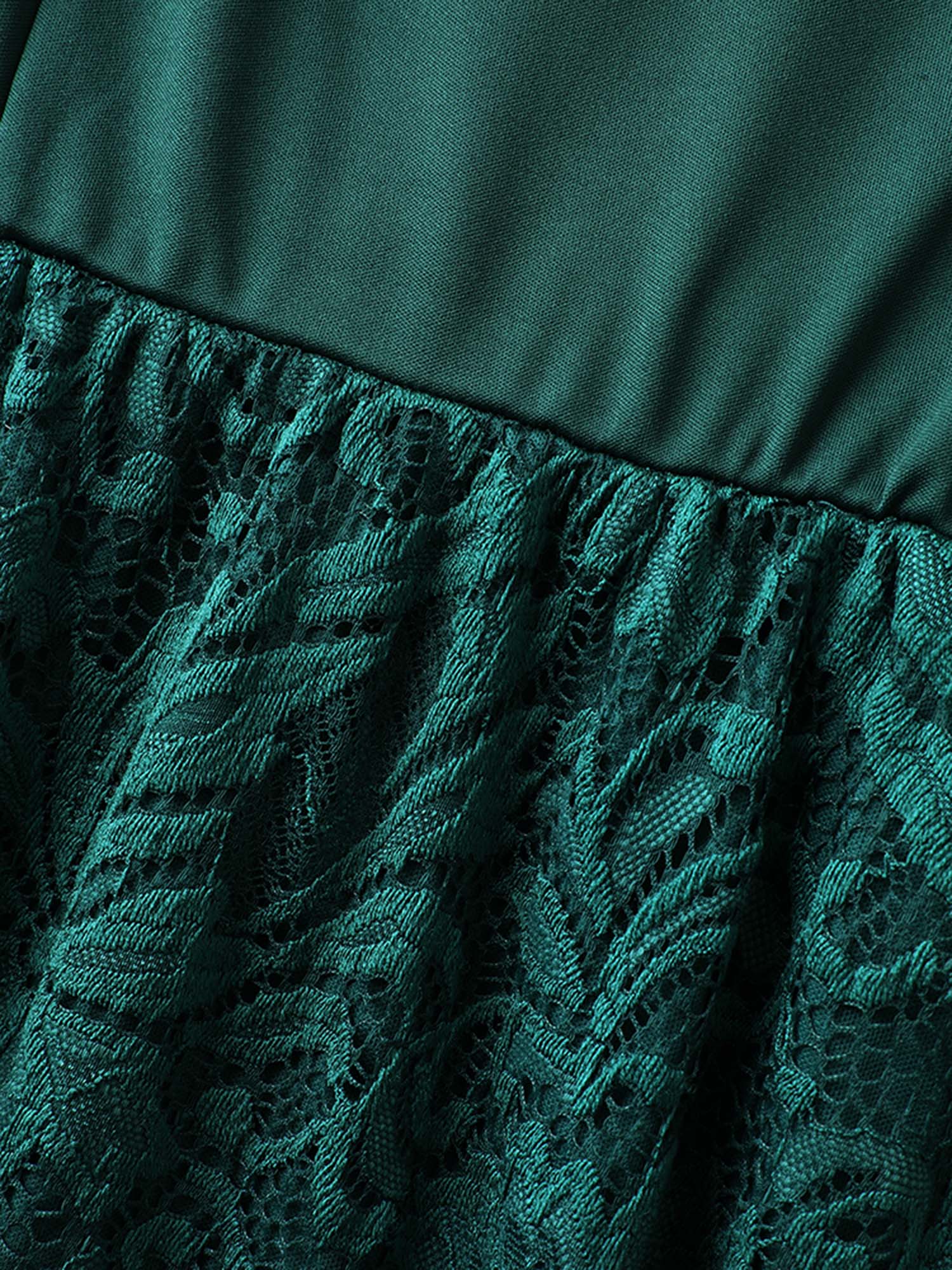 Sculpted Lace Stretchy Waist Midi Dress