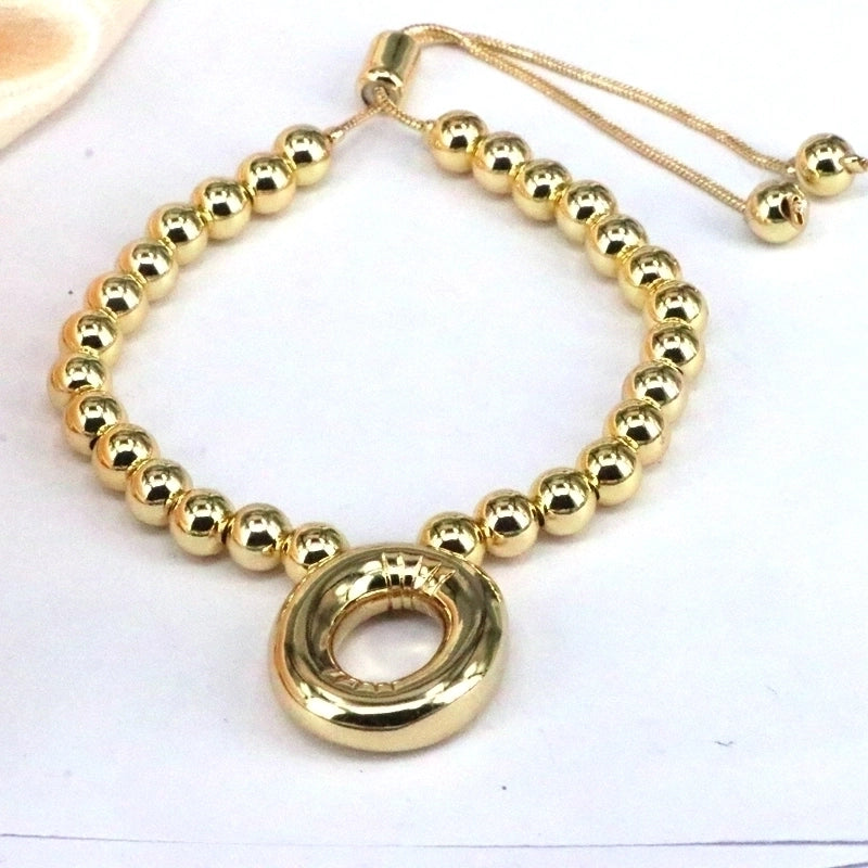 Copper Gold Plated Vintage Style Minimalist Letter Bracelets