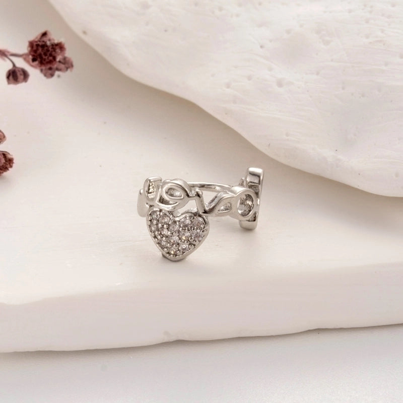 1 Piece Cute Cool Style Geometric Heart Shape Butterfly Plating Inlay Copper Zircon 18k Gold Plated Ear Studs