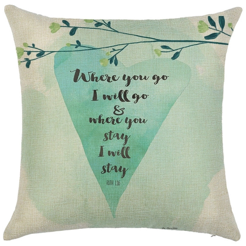 Minimalist Classic Style Commute Letter Ocean Linen Pillow Cases