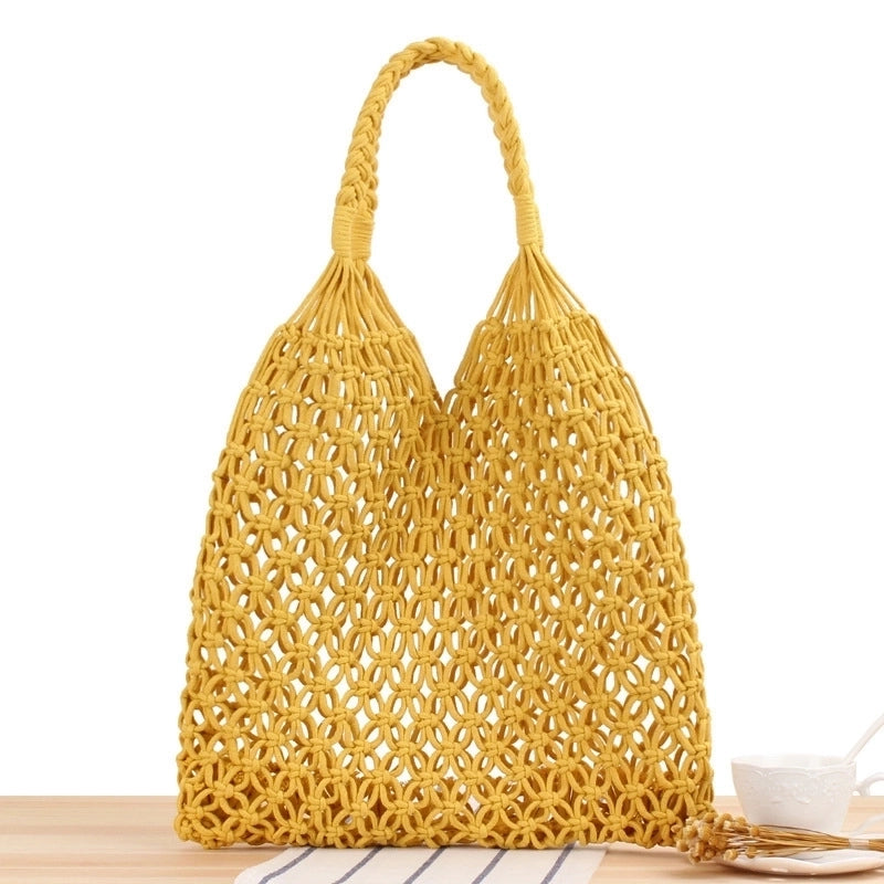 Women's Large Spring&summer Cotton Rope Vintage Style Bucket Bag