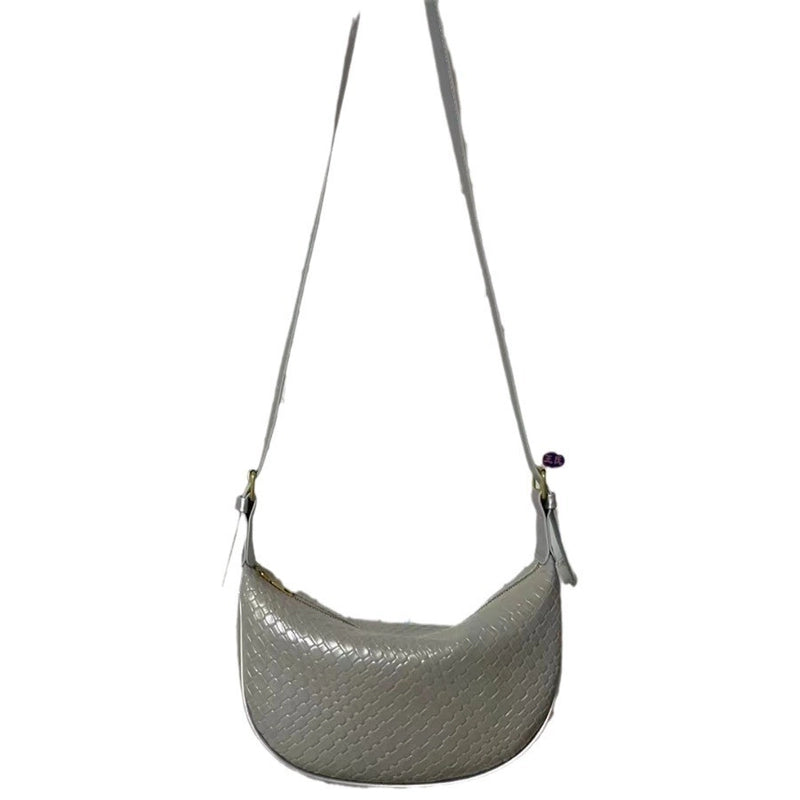 Women's Medium Pu Leather Solid Color Basic Classic Style Dumpling Shape Zipper Underarm Bag