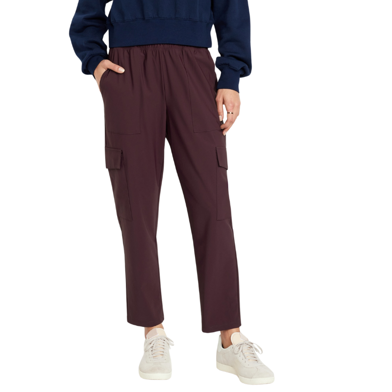 High Rise Sleek Tech Cargo Ankle Pants
