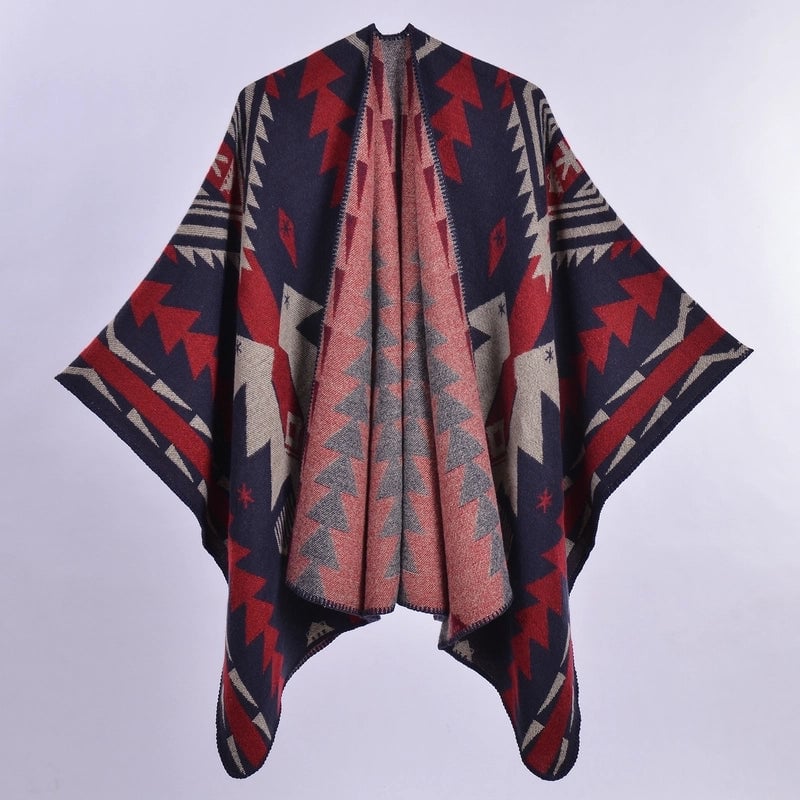 Women's Retro Ethnic Style Color Block Polyester Acrylic Scarf
