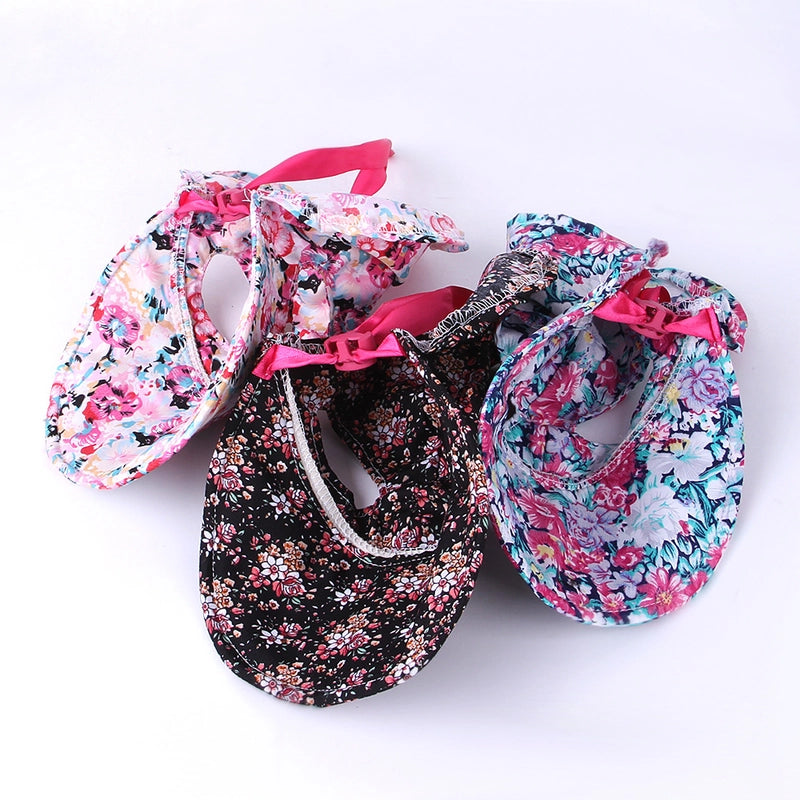 New Pet Floral Hat Cute Cat And Dog Vintage Poodle Hat Sunshade Lace-up Floral Pet Dress-up Hat