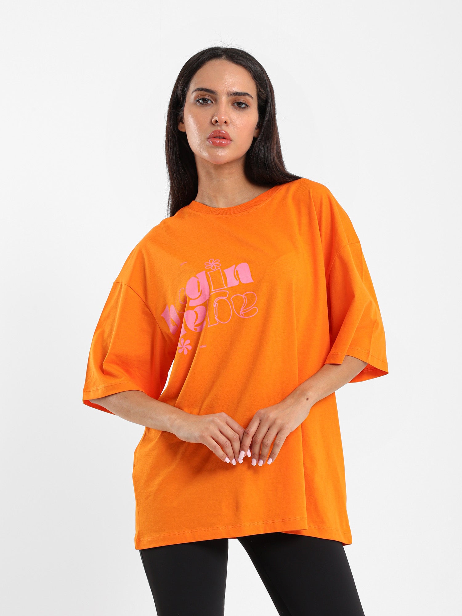 Begin Again Printed Oversized Tee