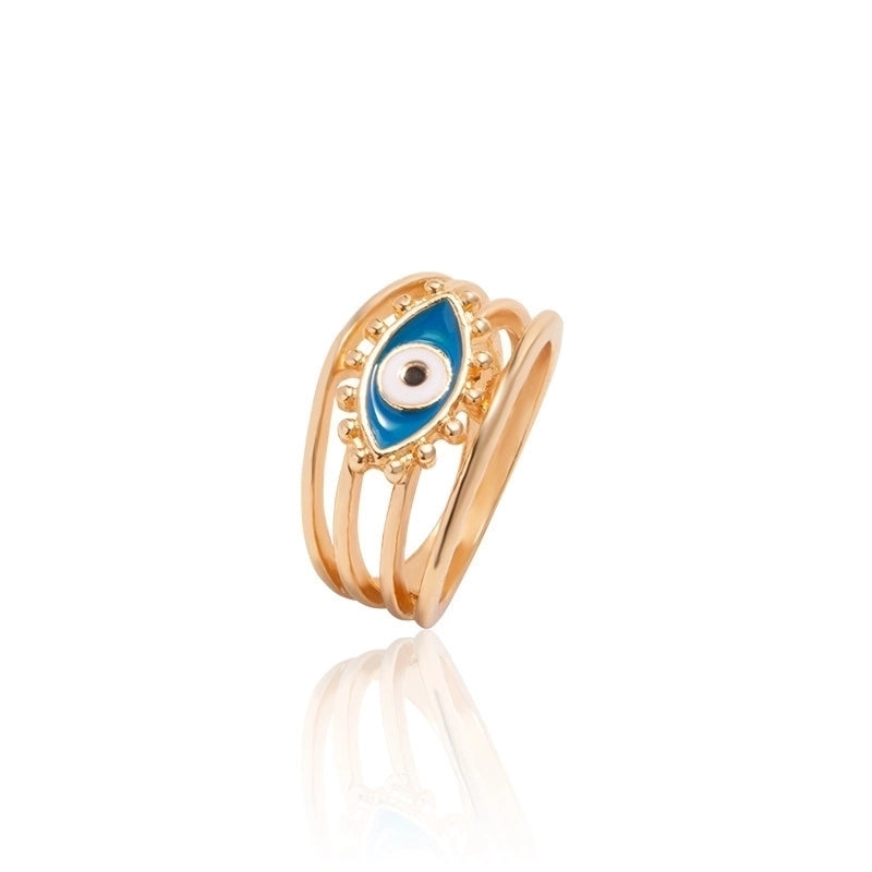 3 Pieces Classic Style Devil's Eye Stainless Steel Plating Gold Plated Open Rings