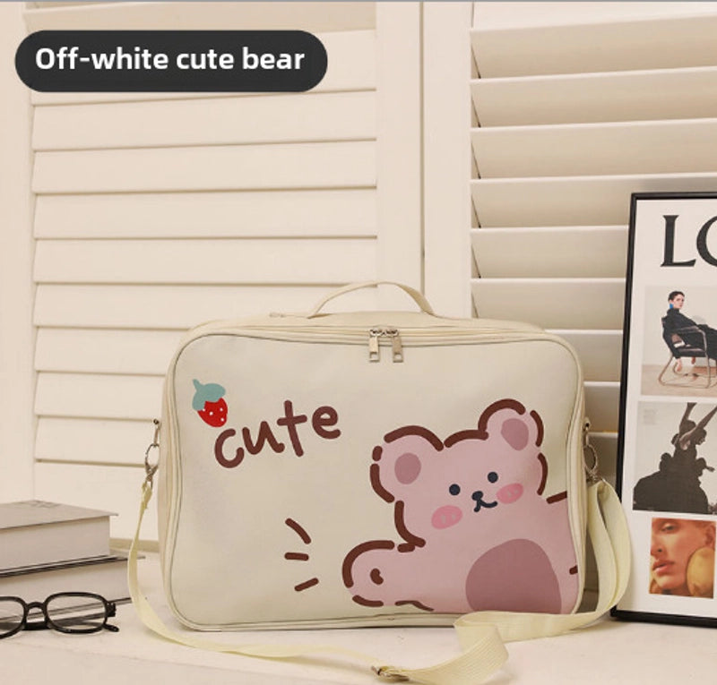 Cute Cartoon Travel Bag Lightweight Travel Clothes Storage Bag Large Capacity Expandable Luggage Case Luggage Bag