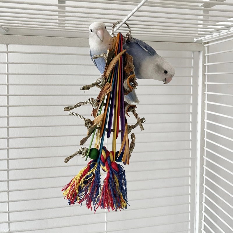 Xuan Feng Parrot Toy Peony Small Bird Rattan Ball Grass Ball Corncob Bite String Wooden Bite Beak Grinding Pet Supplies