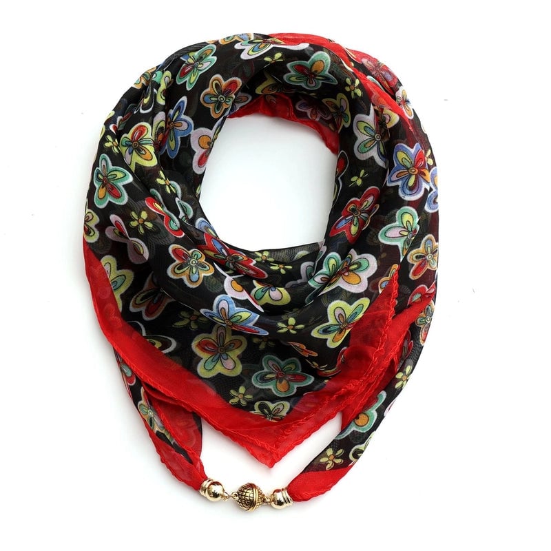 Women's Elegant Sweet Letter Flower Polyester Printing Silk Scarf