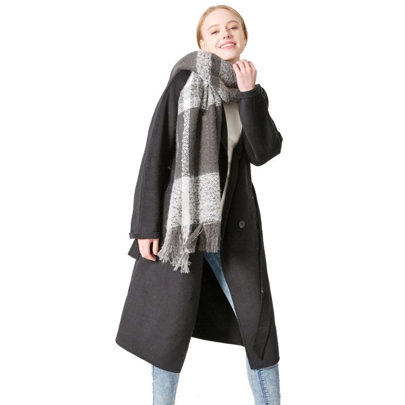 Unisex Casual Minimalist Lattice Polyester Scarf