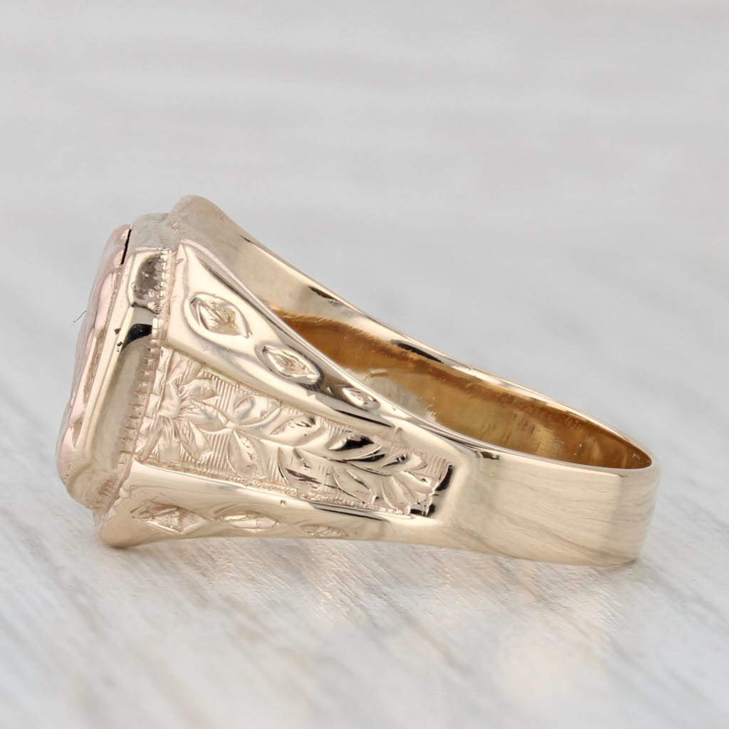 Native Sons of the Golden West Signet Ring 10k Yellow Rose Gold Size 9.15