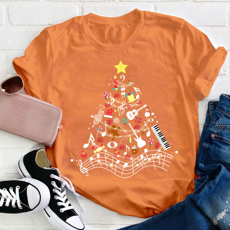 Musical Christmas Tree Teacher T-Shirt