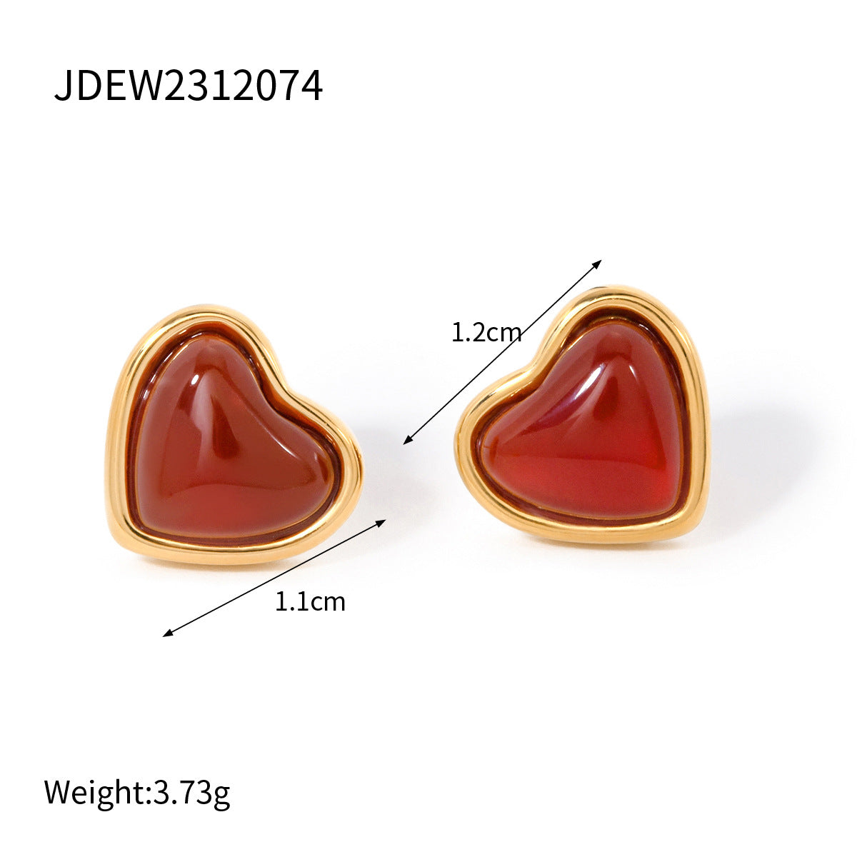 Stainless Steel Oil Drop Heart Earrings Pearl Earrings Titanium Steel Earrings Earring