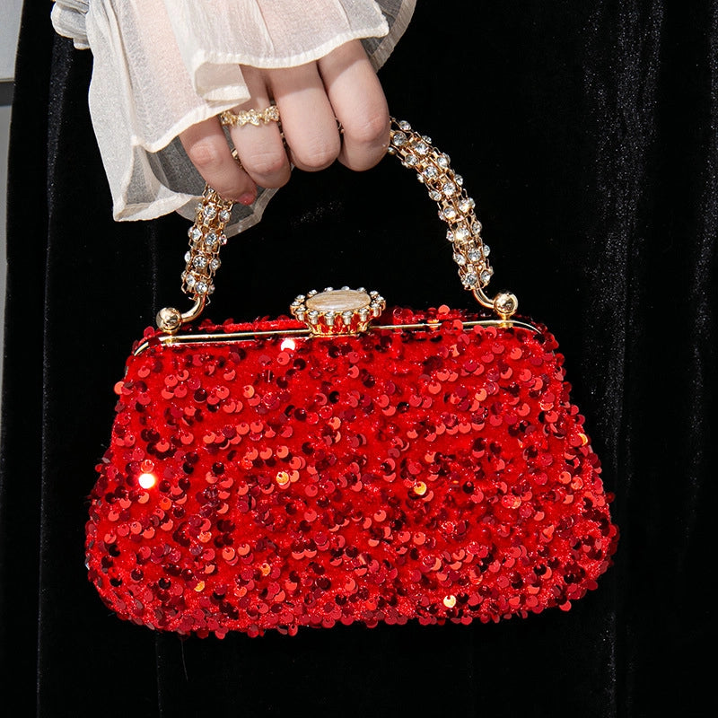 Black Gold Silver Polyester Color Block Square Evening Bags