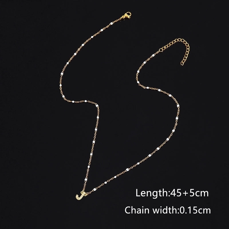 50 Pieces 201 Stainless Steel Copper Letter Pendant Necklace