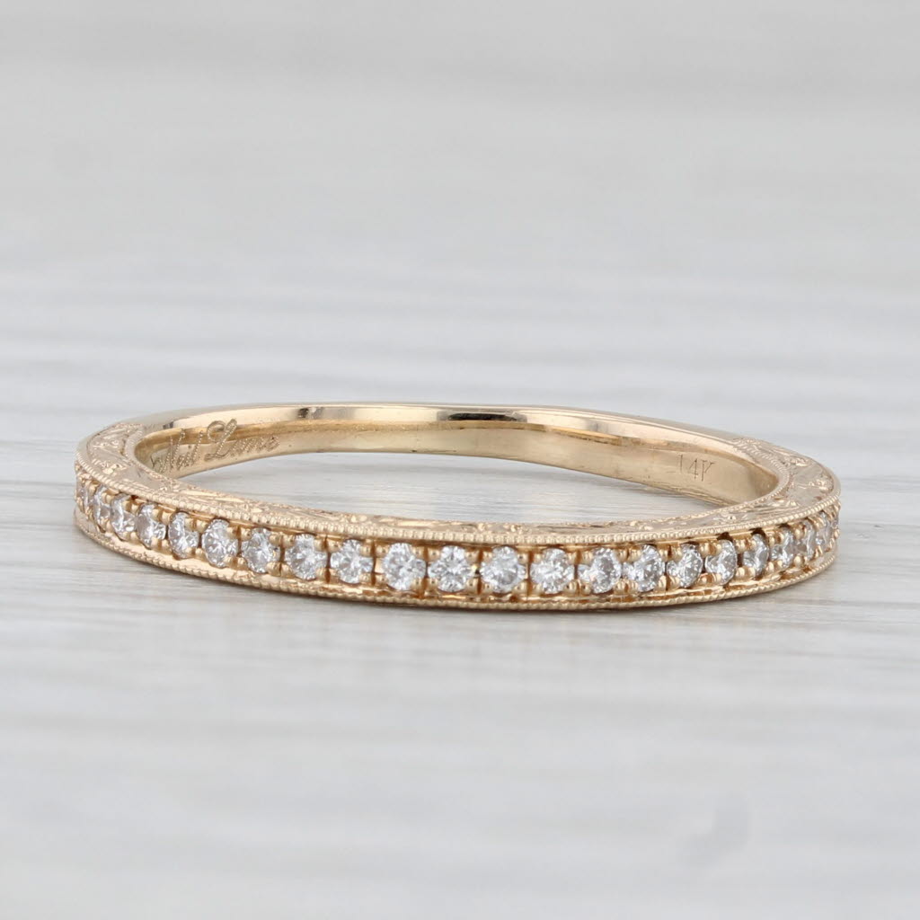 Neil Lane 0.55ctw Diamond Wedding Band 14k Gold Ring Ornate Pattern w/ Box