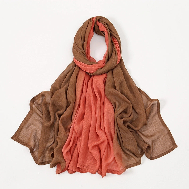 Women's Minimalist Color Block Rayon Printing Kerchief