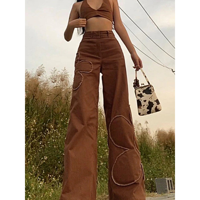 Patchwork Streetwear Baggy Jeans For Women