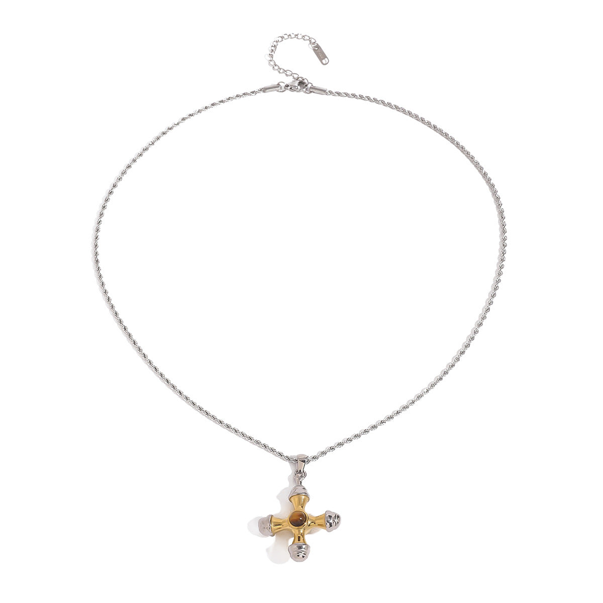 Stainless Steel Color Matching Cross Necklace Niche Clavicle Chain Titanium Steel Necklace
