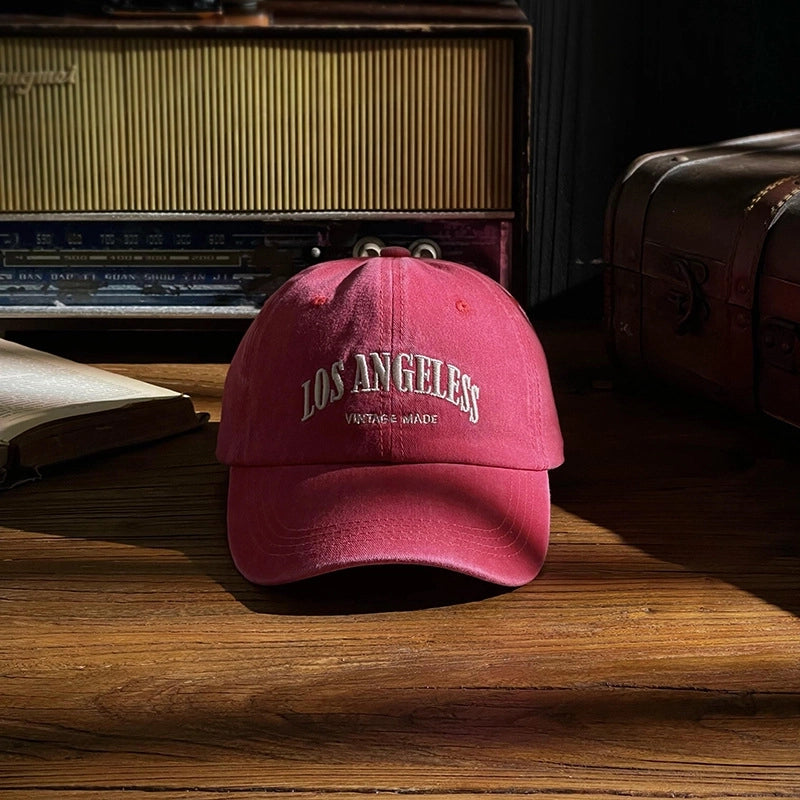 Unisex Retro Letter Embroidery Curved Eaves Baseball Cap