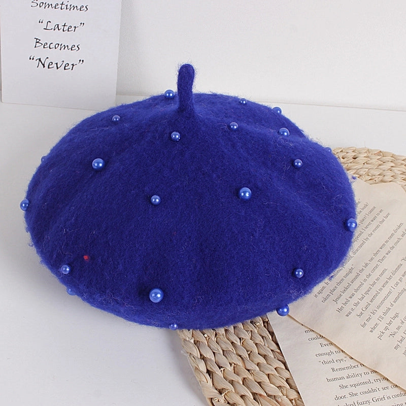 Girl's Sweet Solid Color Beret Hat