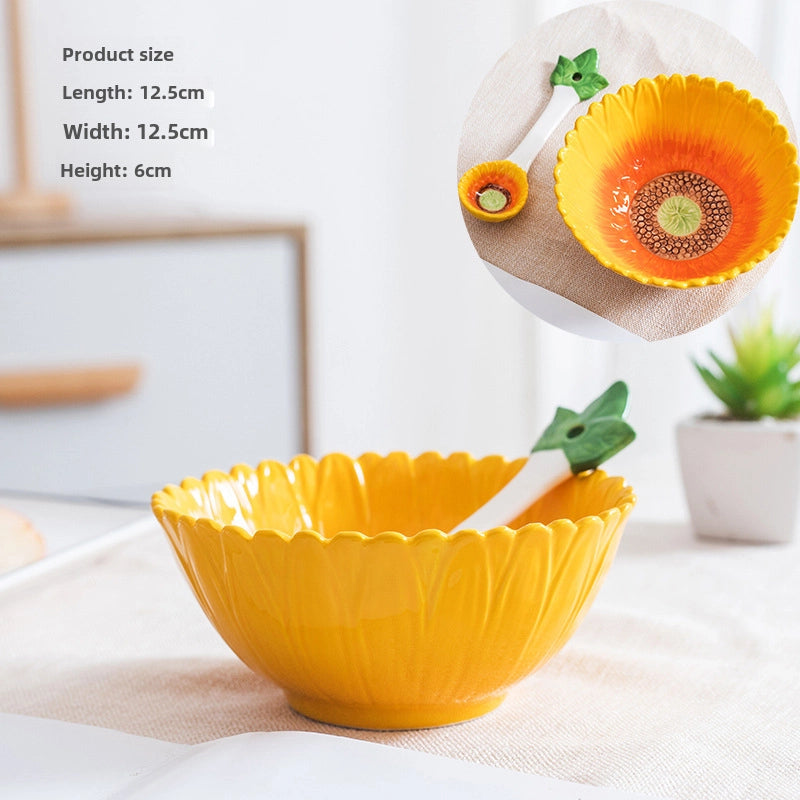 Creative Ceramic Bowl Fruit Bowl Vegetable Salad Bowl Children's Bowl Student Bowl Dessert Bowl Household Tableware