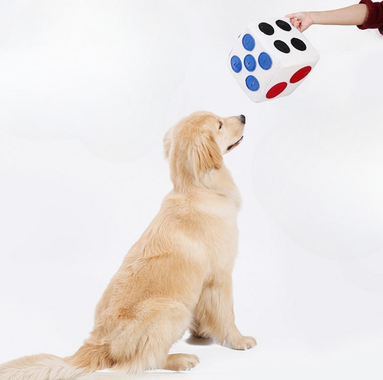 Dice Style Plush Pet Snuffling Toy Dog Intelligence and Slow-Eating Training Toy