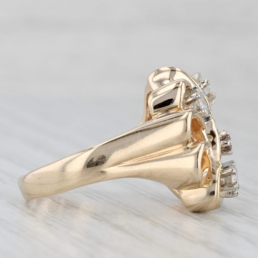 0.43ctw Diamond Abstract Ring 14k Yellow Gold Size 7.75 Cocktail