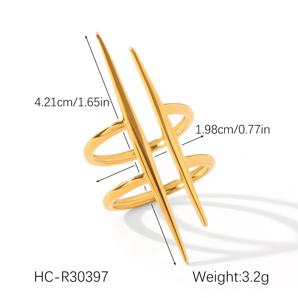 Stainless Steel Line Open Ring Hand Jewelry Niche Design Irregular Titanium Steel Ring Ring