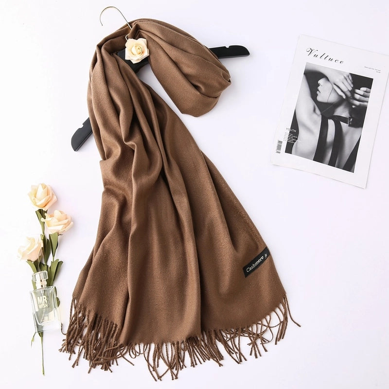 Solid Color 250g Cashmere Wool Scarf Short Thorn Lint Cashmere Warm Men's And Women's Autumn And Winter Shawls