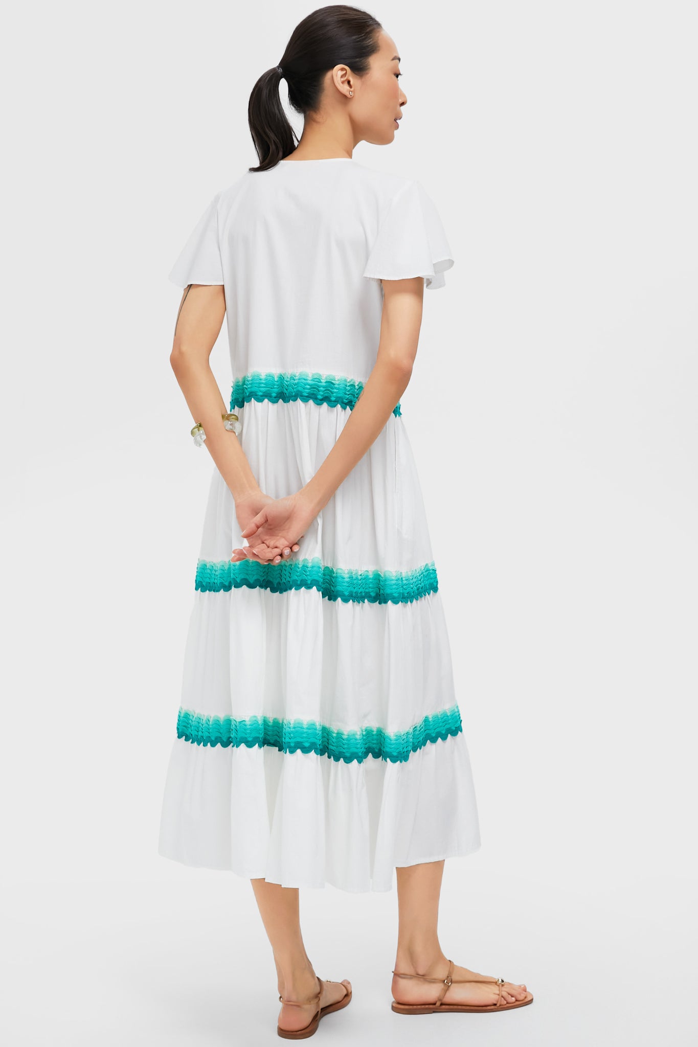 Pacifica Aqua V Neck Maxi Dress