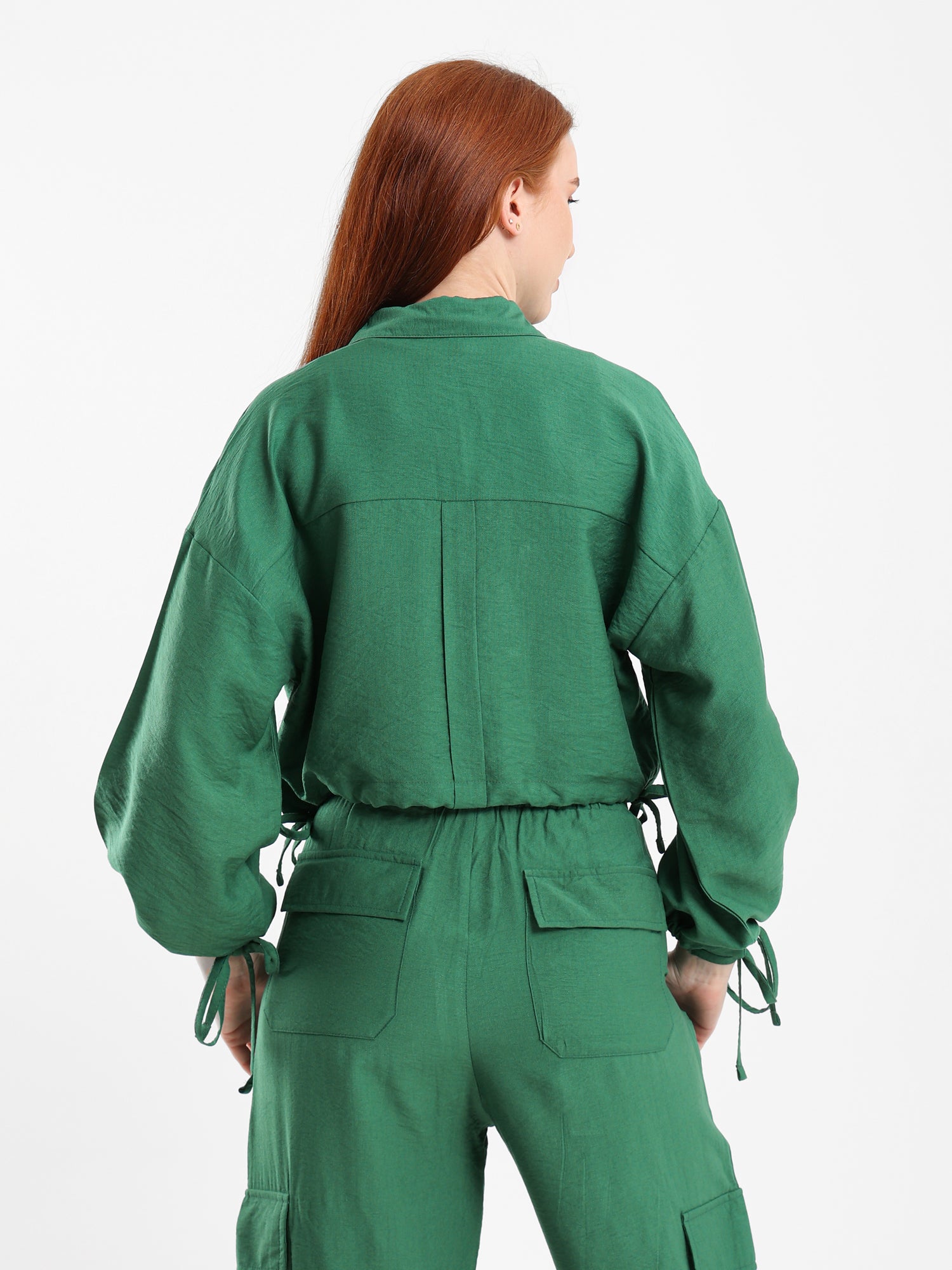 Drawstring Cropped Shirt