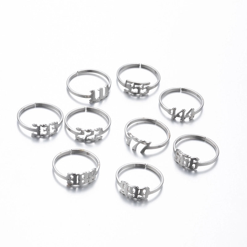 Fashion Number 201 Stainless Steel No Inlaid 18K Gold Plated Plating Open Ring