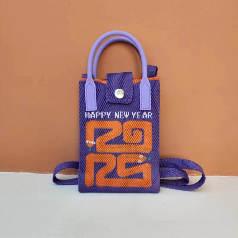 Women's Polyester Cartoon Cute Square Hidden Buckle Shoulder Bag Handbag Crossbody Bag