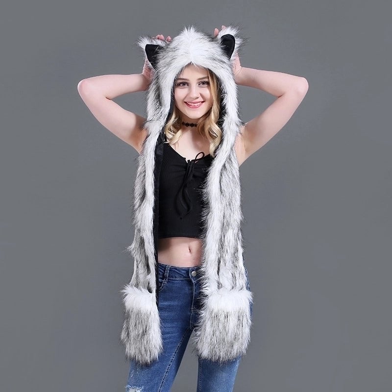 Unisex Fashion Cartoon Imitation Fur Winter Scarves