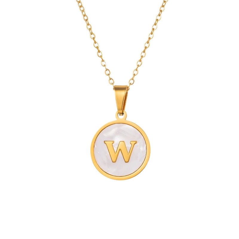 Minimalist Letter Titanium Steel Pendant Necklace