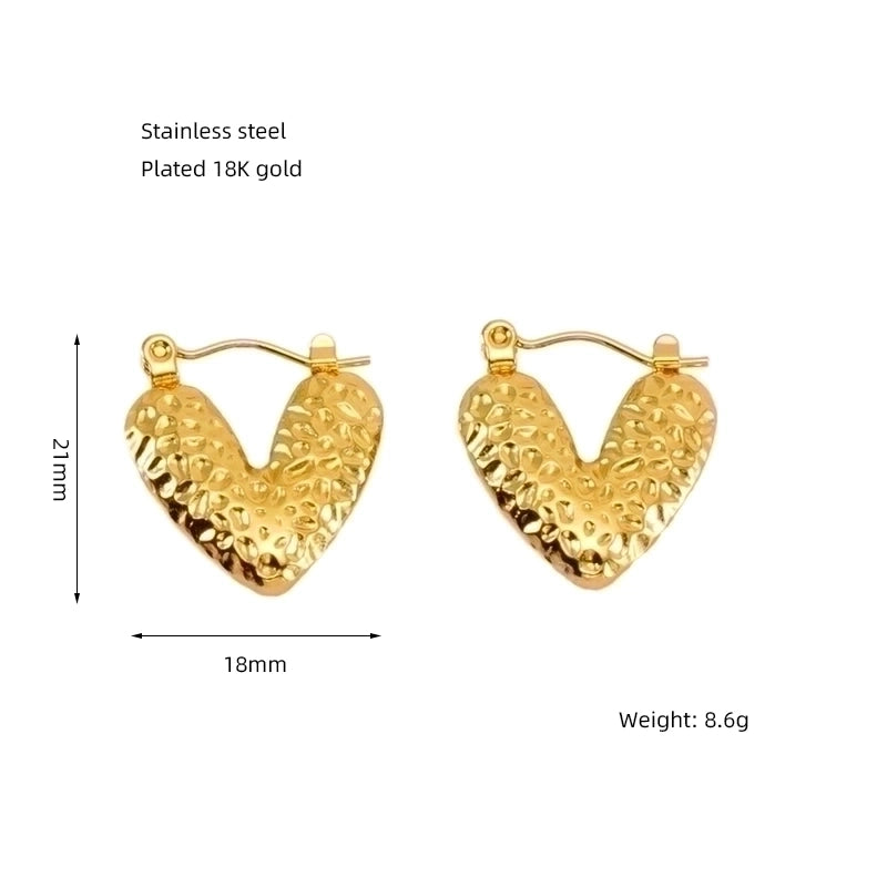 1 Pair Elegant Solid Color Plating Stainless Steel Titanium Steel 18K Gold Plated Earrings