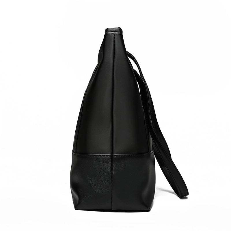 New Women's Tote Bag Korean Style Large Capacity Shoulder Bag Oxford Cloth Stitching Soft Leather Hand Bag