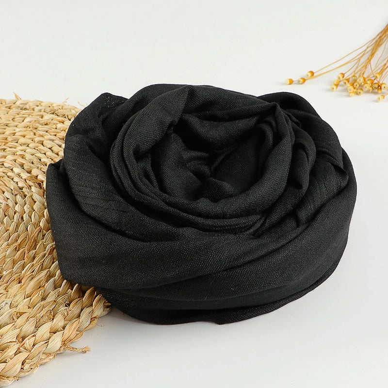 Women's Sweet Solid Color Cotton Silk Scarves