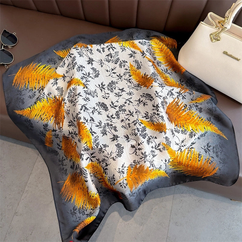Women's Casual Vacation Chains Print Satin Printing And Dyeing Printing Dyeing Silk Scarf Kerchief Bandanas