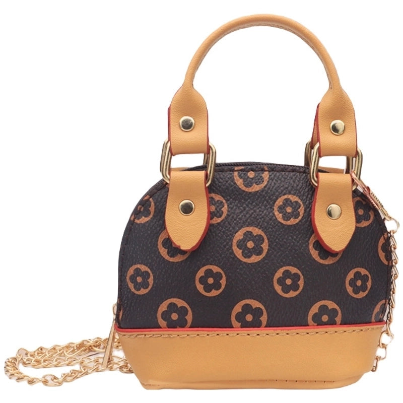 Women's Pu Leather Color Block Retro Shell Zipper Coin Purse