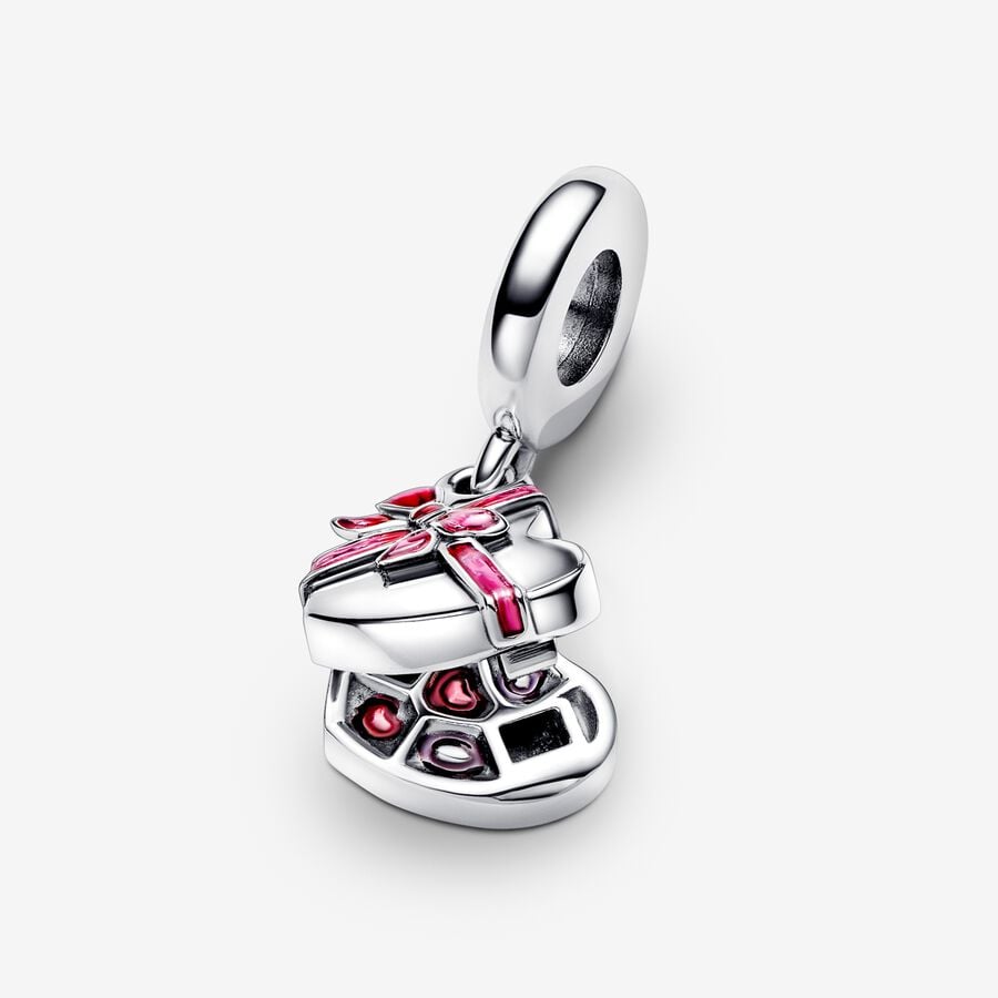 Openable Heart Chocolate Gift Box Dangle Pandora Charm