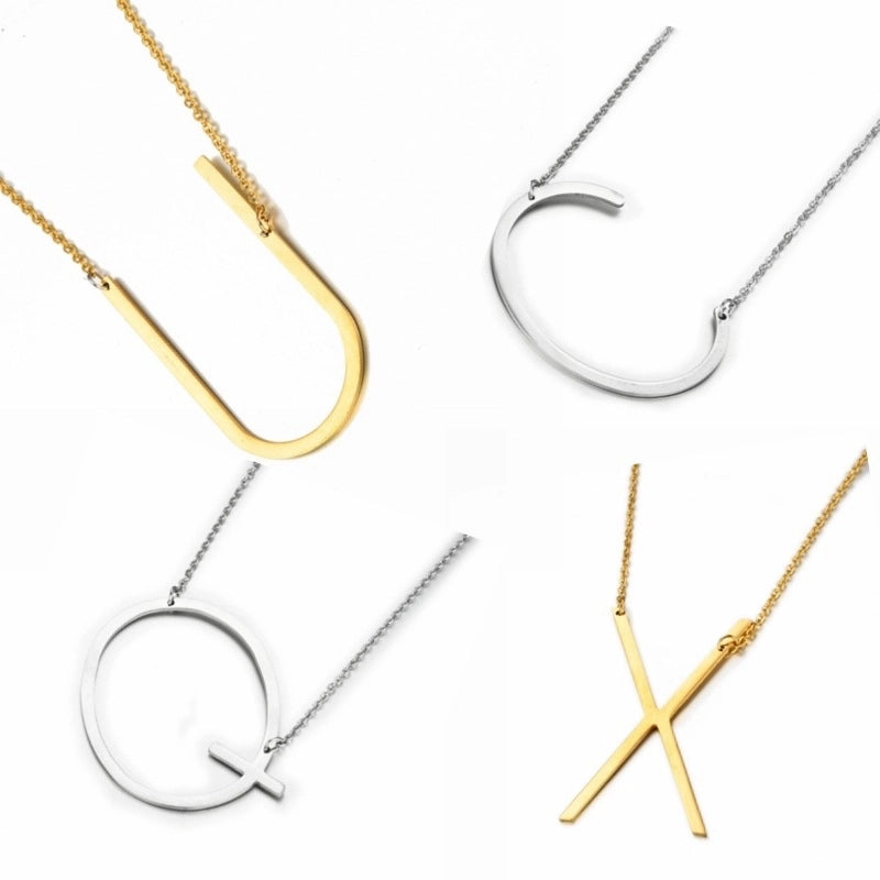 Fashion Jewelry 26 Letters Stainless Steel Necklace