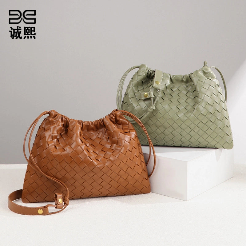 Women's Small Pu Leather Solid Color Elegant Streetwear Cloud Shape String Crossbody Bag