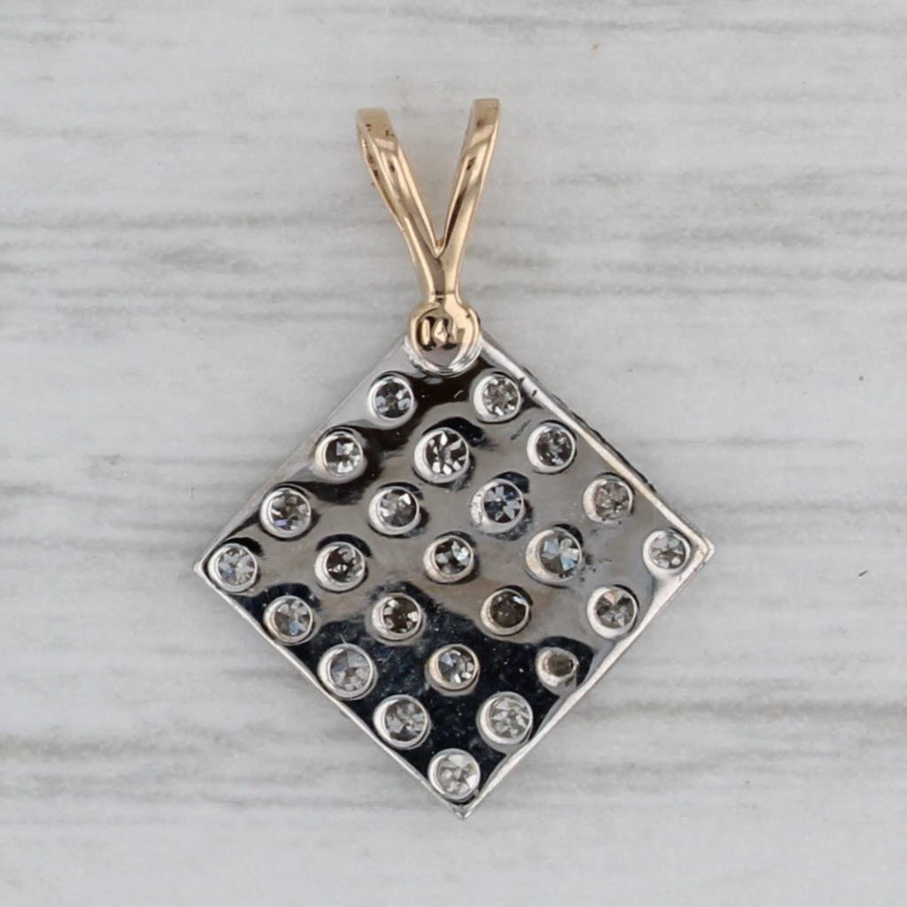 0.12ctw Diamond Pave Pendant 14k White Yellow Gold